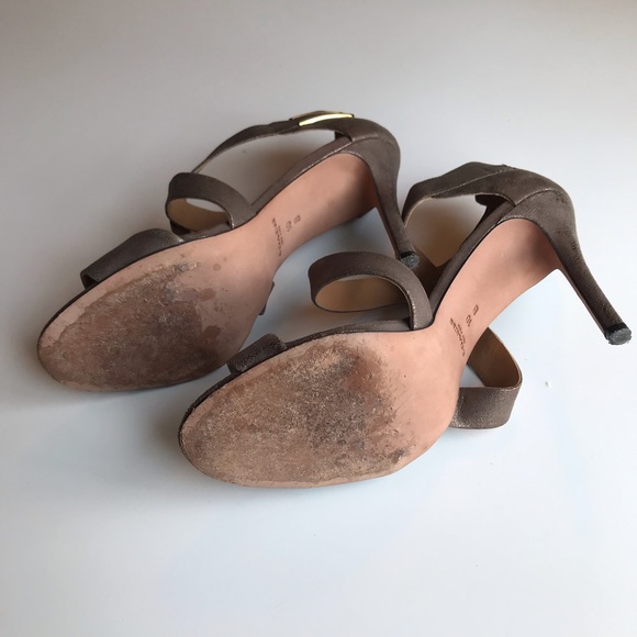 Coach Halsey leather bronze-grey 4” heels sz 10 - Picture 2 of 6